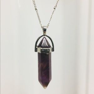 Healing Amethyst Silver Necklace!